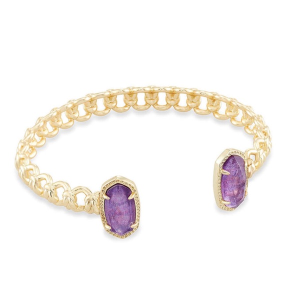 Kendra Scott Jewelry - ✨ NWT ✨ Kendra Scott Retired HTF Macramé Elton Cuff Bracelet Gold & Purple Mica